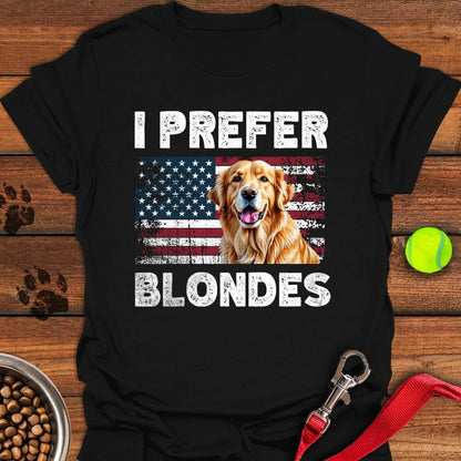 I Prefer Blondes Golden Retriever T-Shirt Black