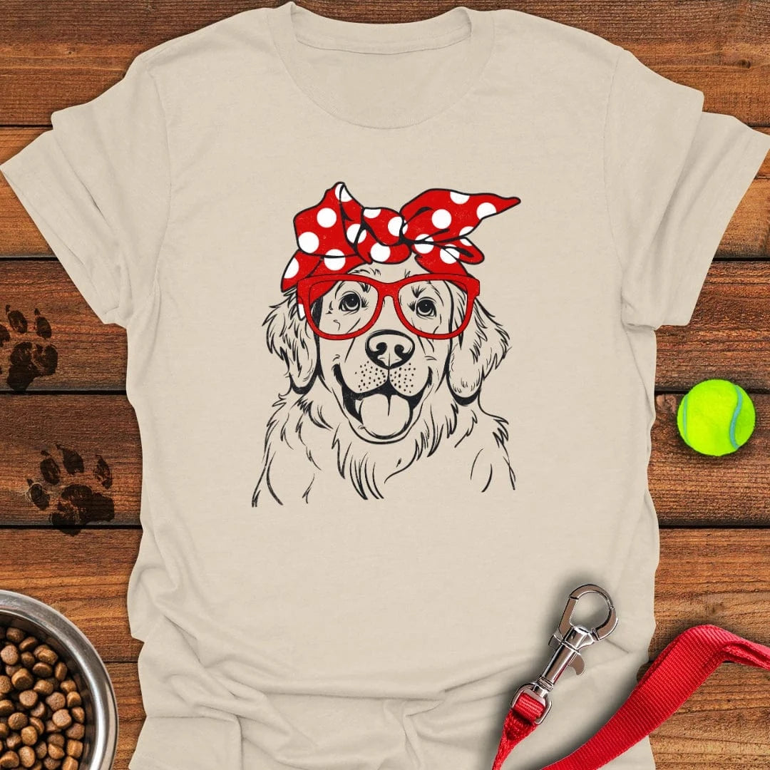 Golden Retriever Glasses T-Shirt Natural