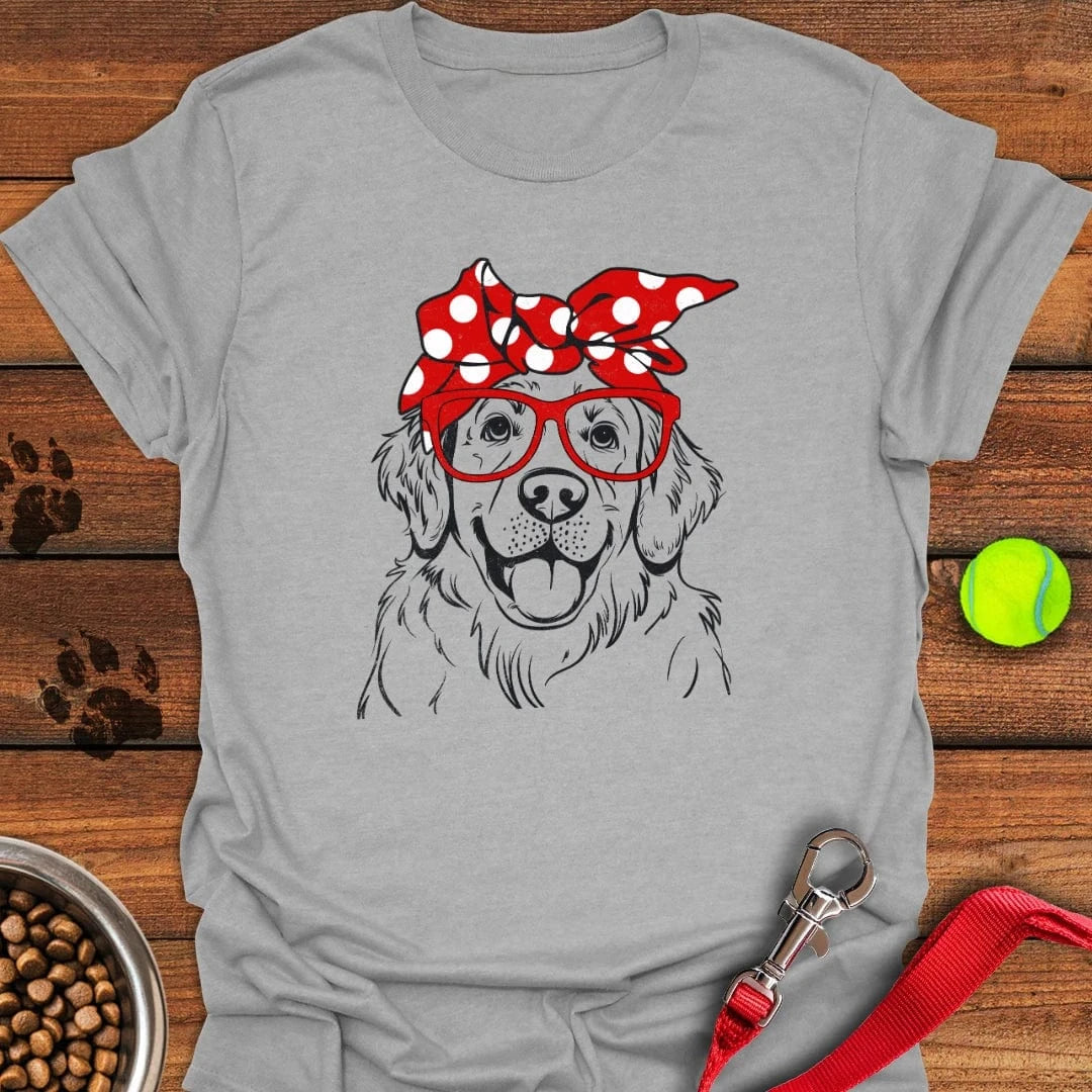 Golden Retriever Glasses T-Shirt Sport Grey