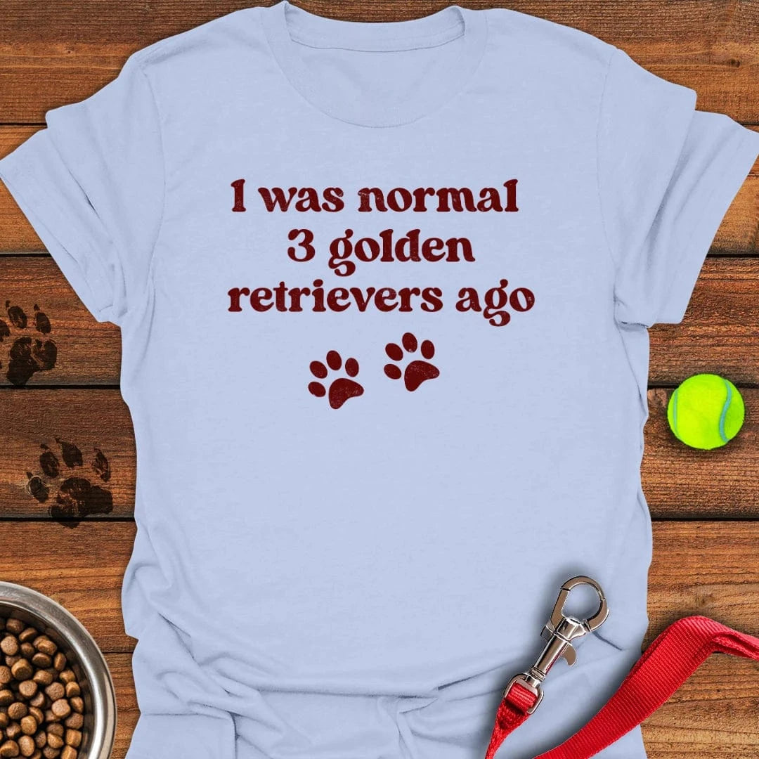 3 Golden Retrievers T-Shirt Light Blue