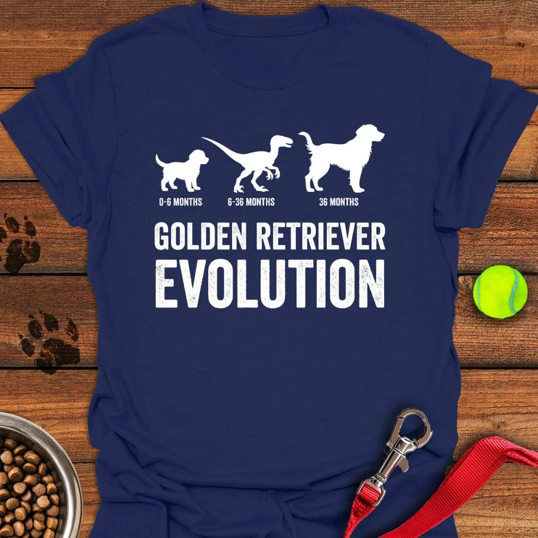 Golden Retriever Evolution T-Shirt Navy