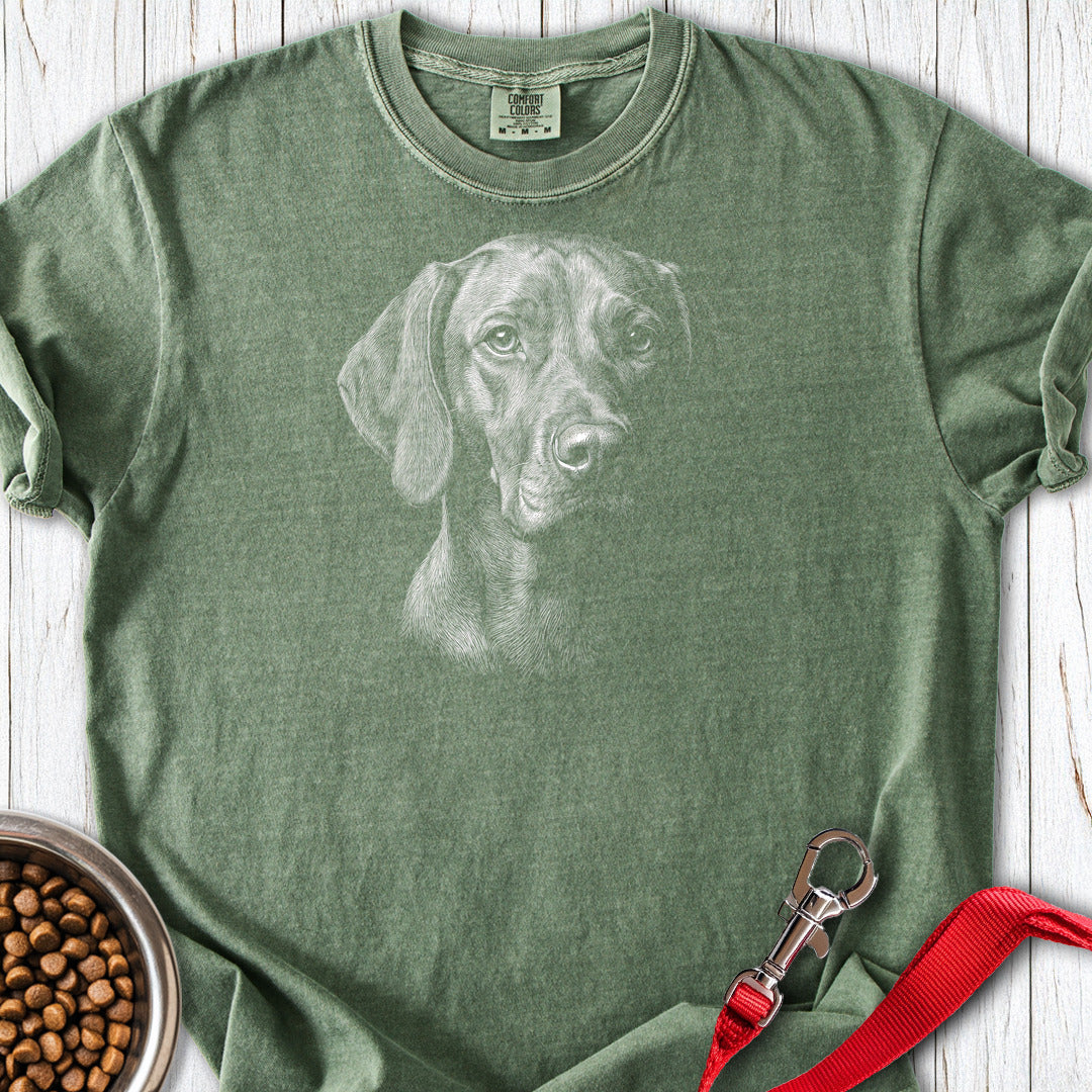Vizsla Engraved Premium Tee — Moss