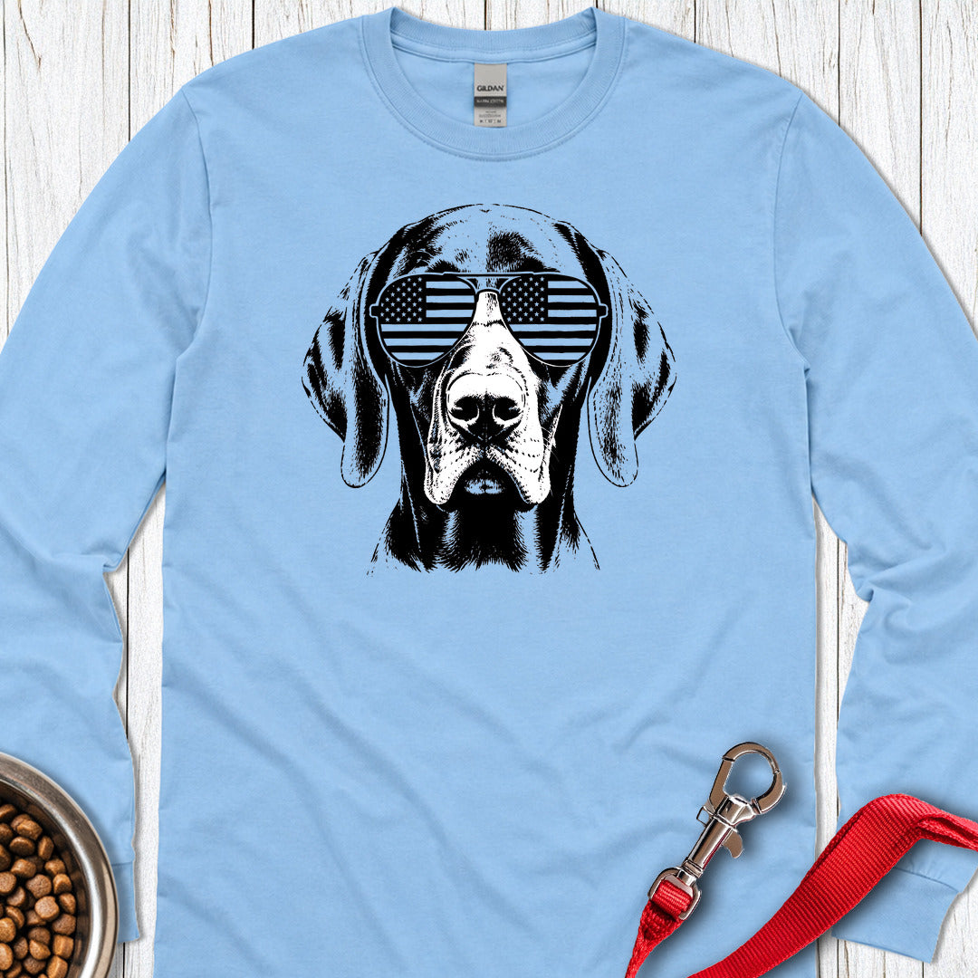 Vizsla Flag Shades Long Sleeve Carolina Blue