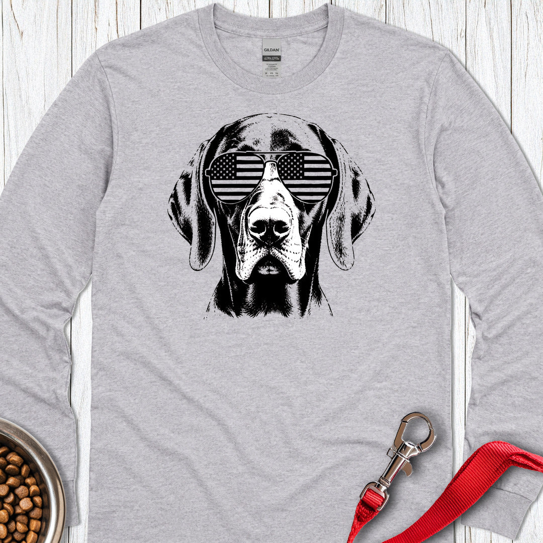 Vizsla Flag Shades Long Sleeve Sport Grey