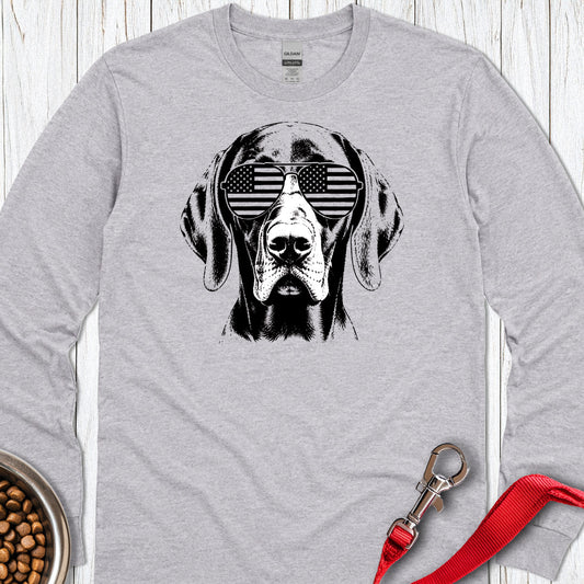 Vizsla Flag Shades Long Sleeve — Sport Grey