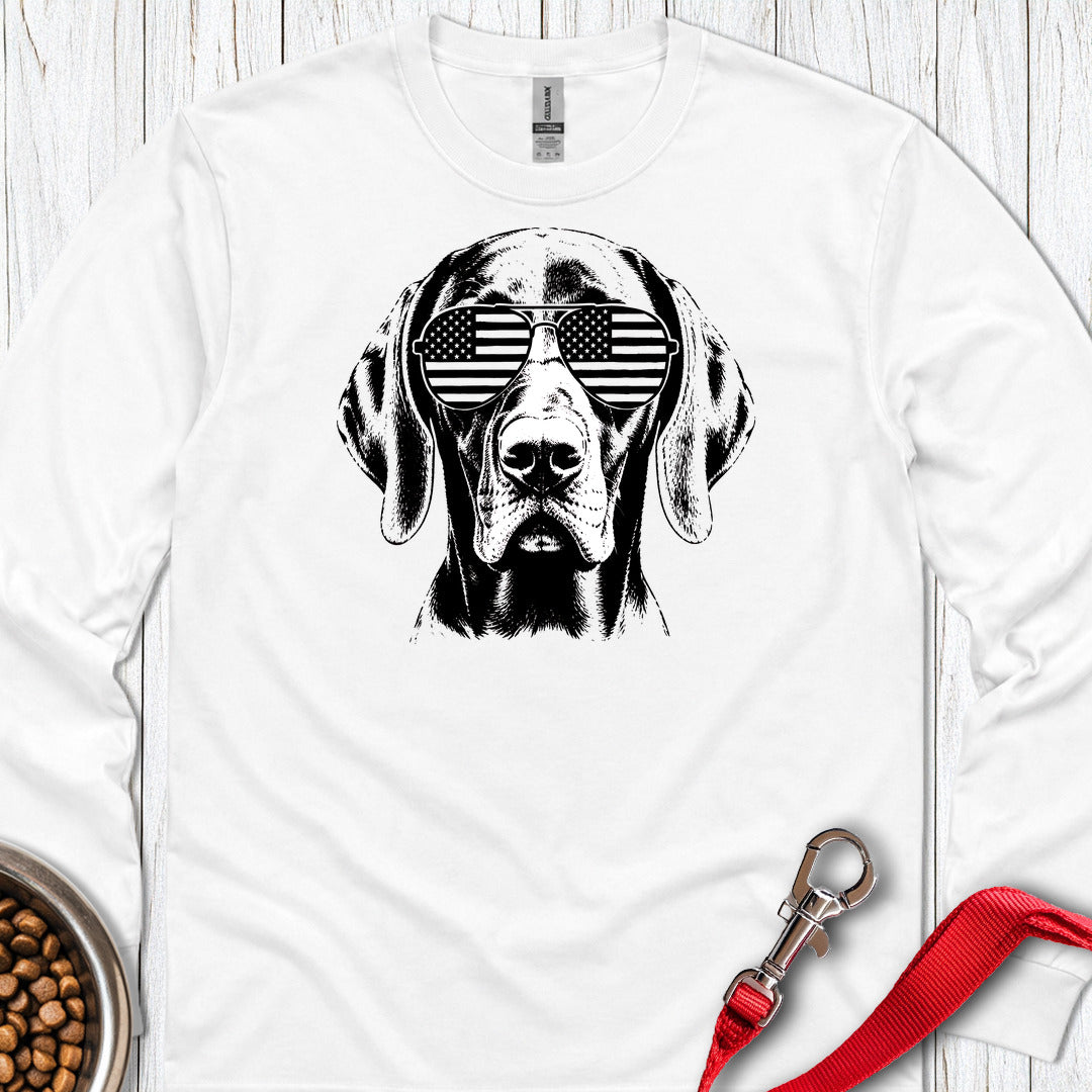 Vizsla Flag Shades Long Sleeve White