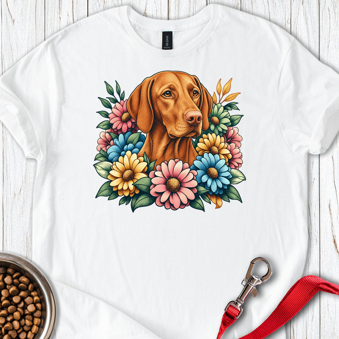 Vizsla Flower Wreath — White