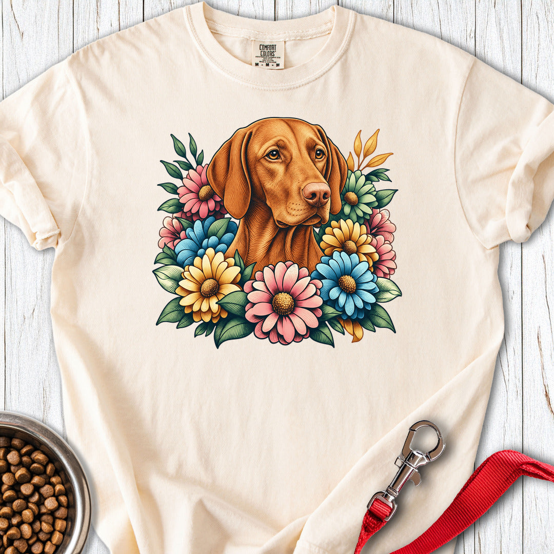 Vizsla Flower Wreath Premium Tee — Ivory