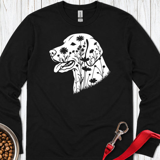 Vizsla Flowers Long Sleeve — Black