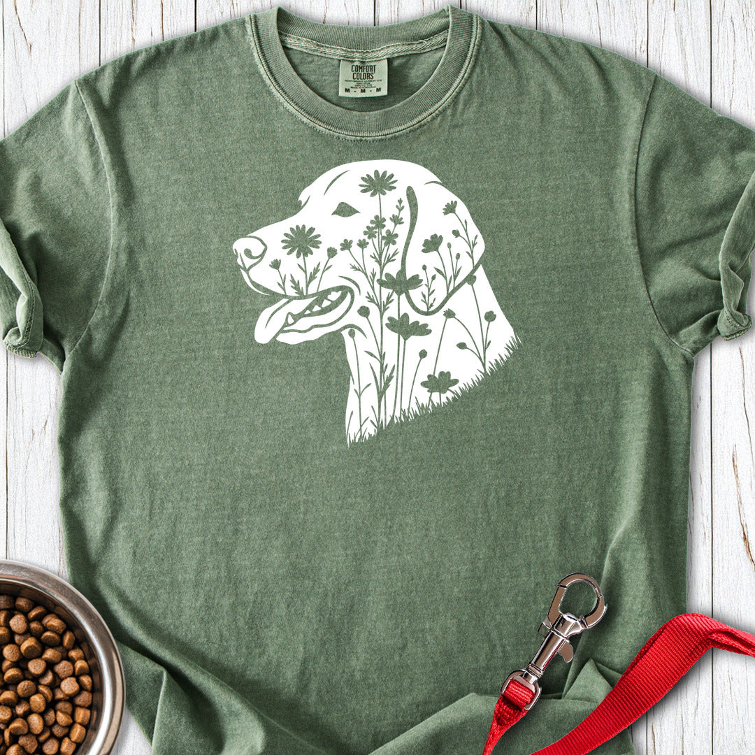 Vizsla Flowers Premium Tee — Moss