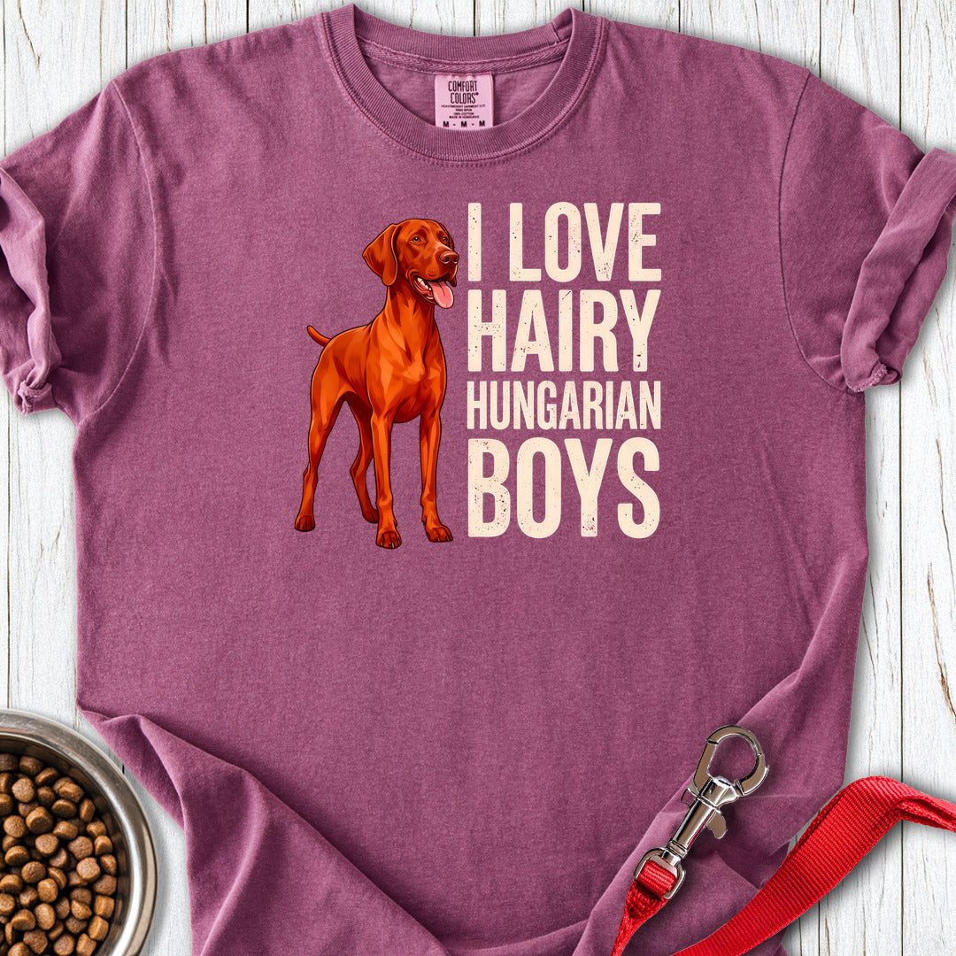 Vizsla I Love Hairy Hungarian Boys Premium Tee — Berry