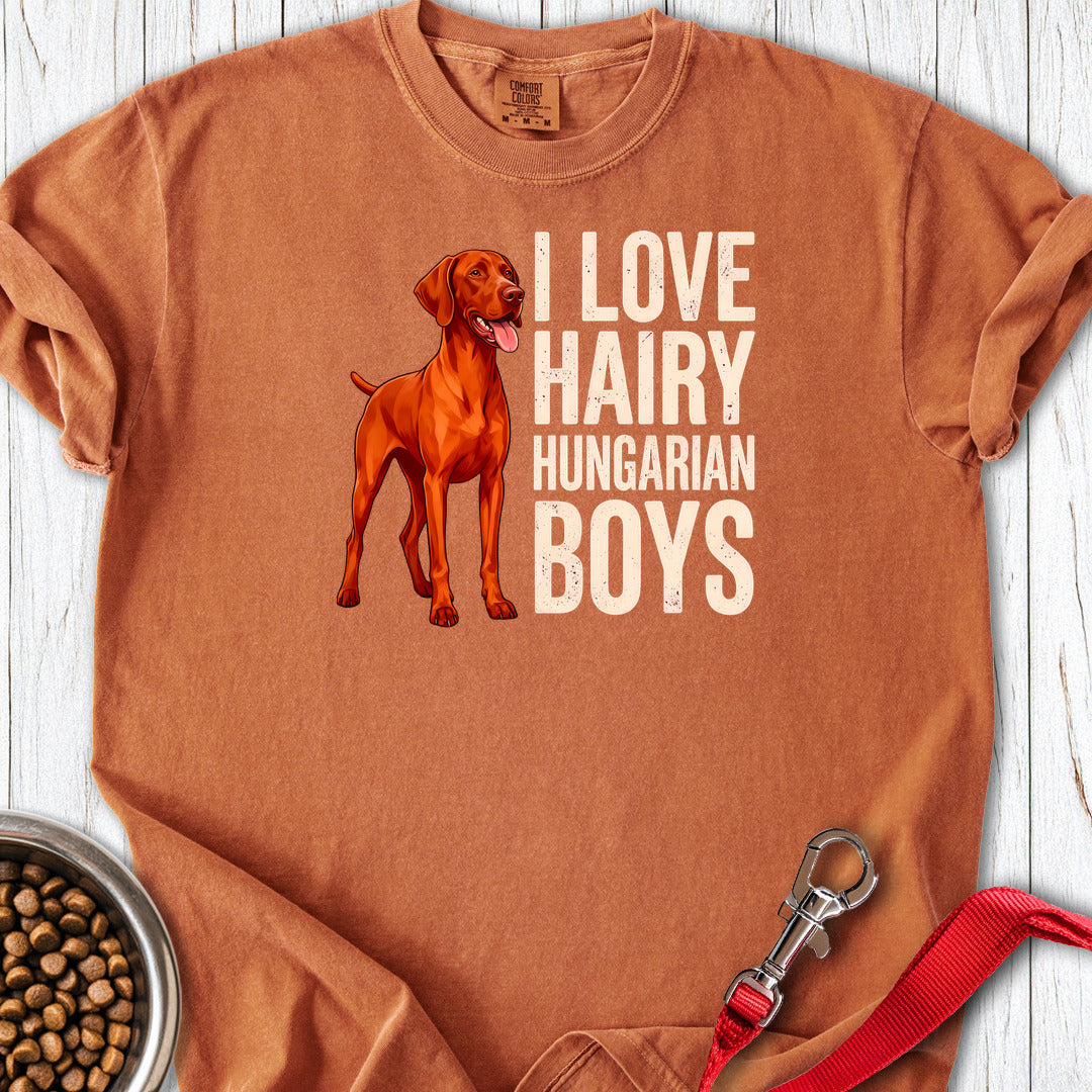 Vizsla I Love Hairy Hungarian Boys Premium Tee — Yam