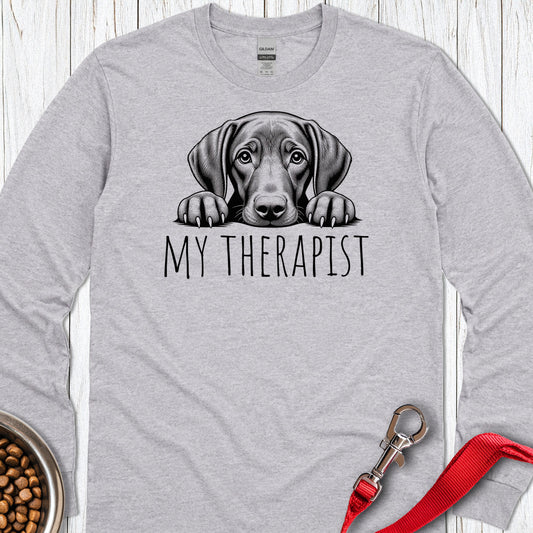 Vizsla My Therapist Long Sleeve — Sport Grey