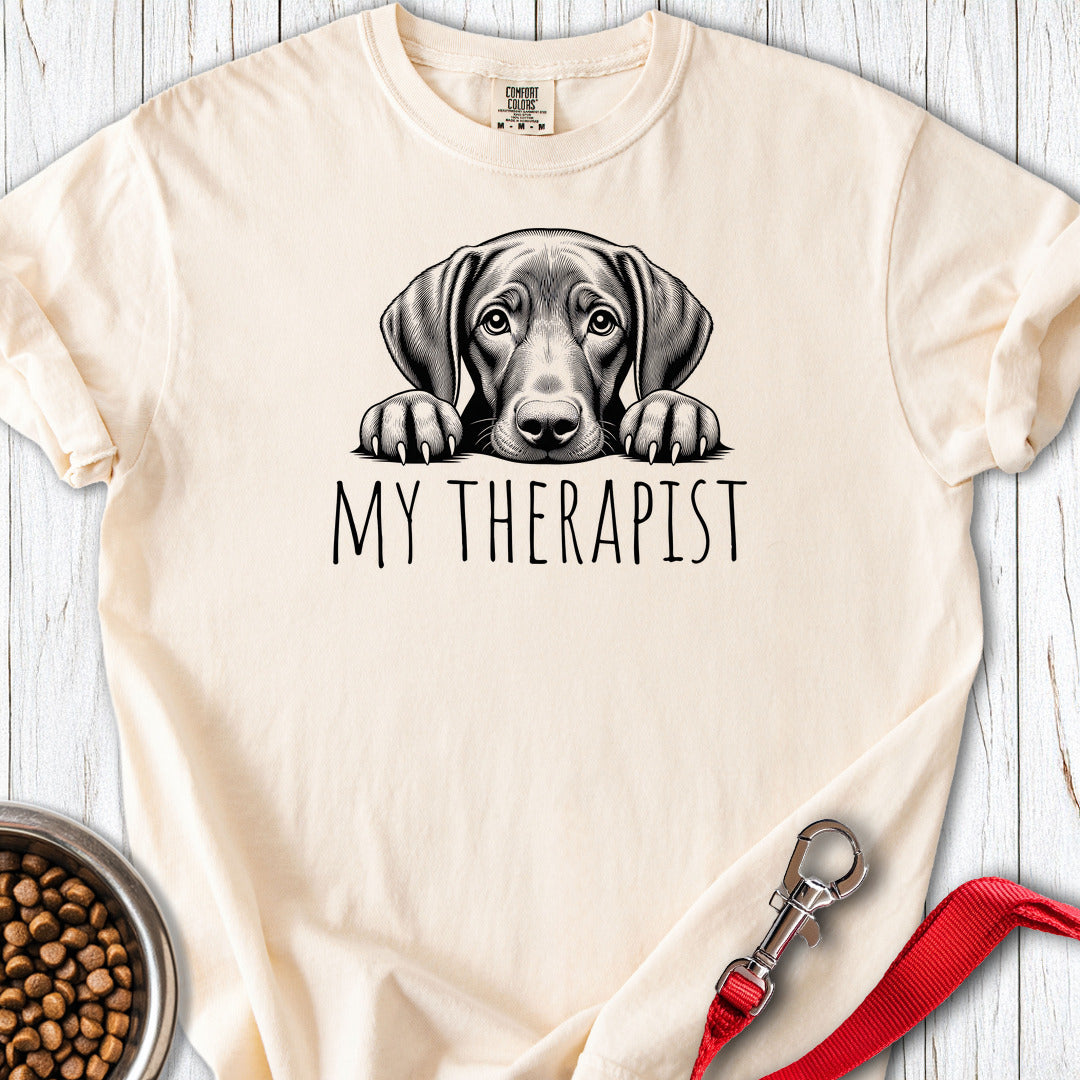 Vizsla My Therapist Premium Tee — Ivory