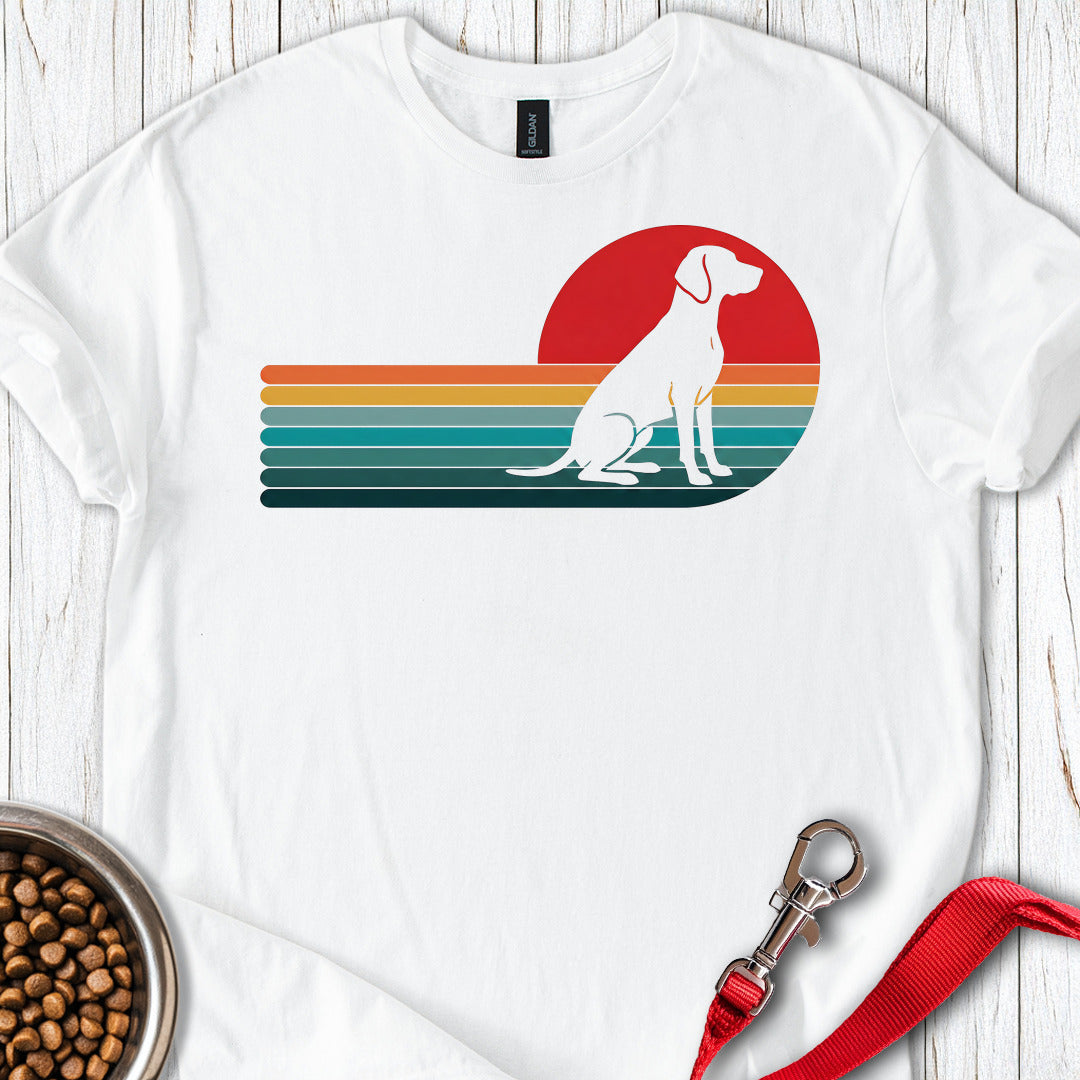 Vizsla Retro Sunset — White