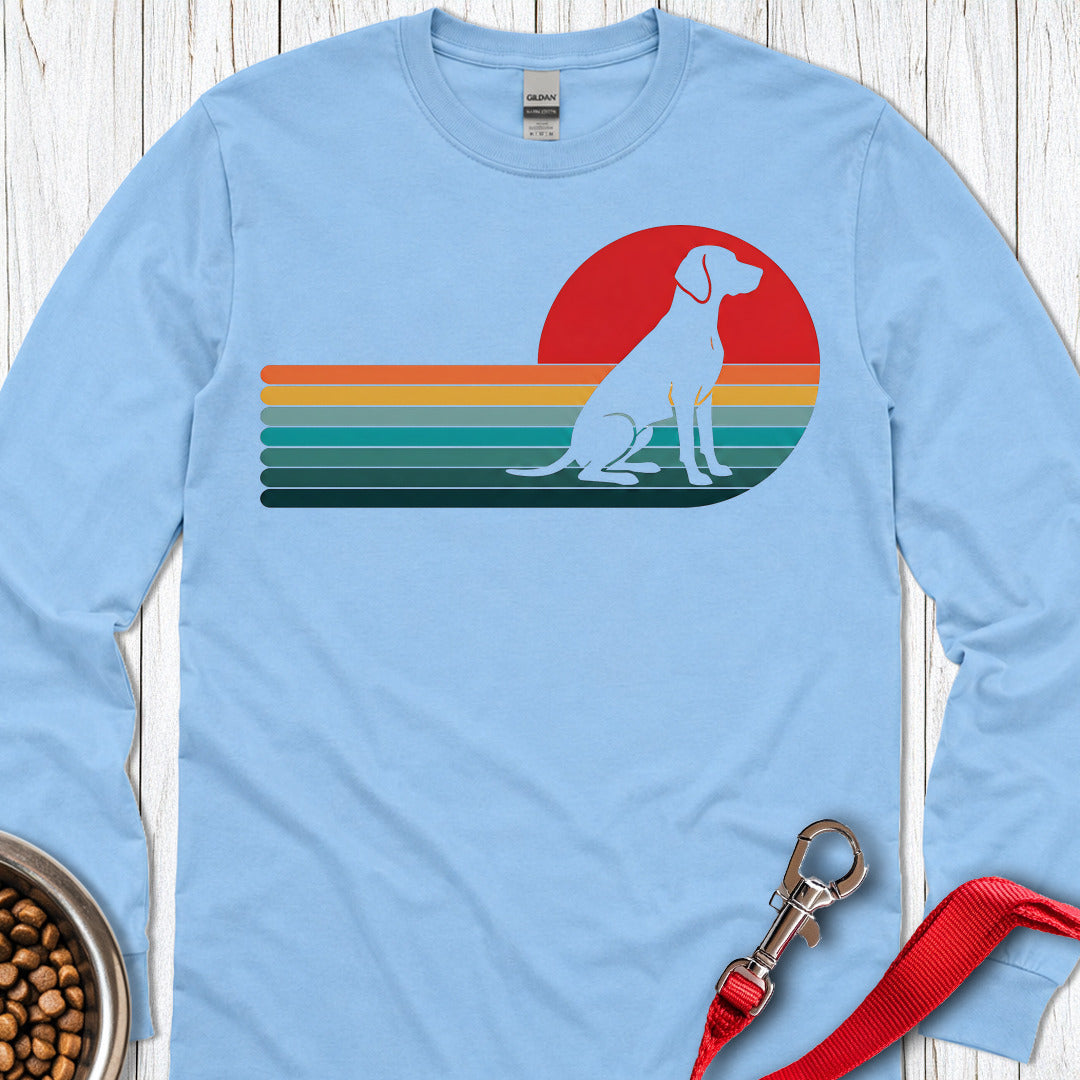 Vizsla Retro Sunset Long Sleeve Carolina Blue