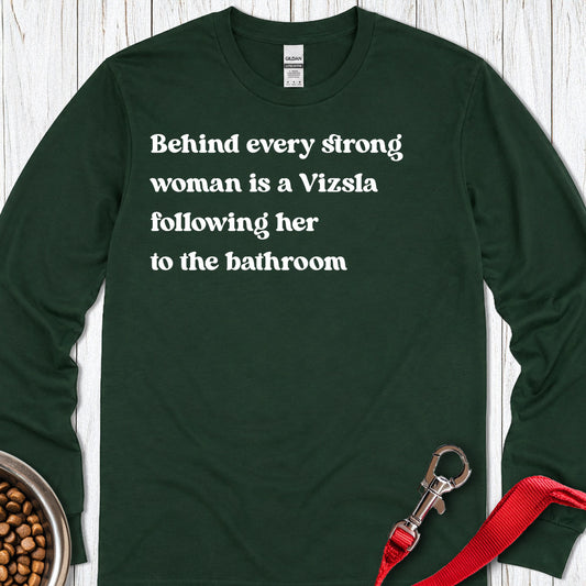 Vizsla Strong Woman Long Sleeve — Forest Green