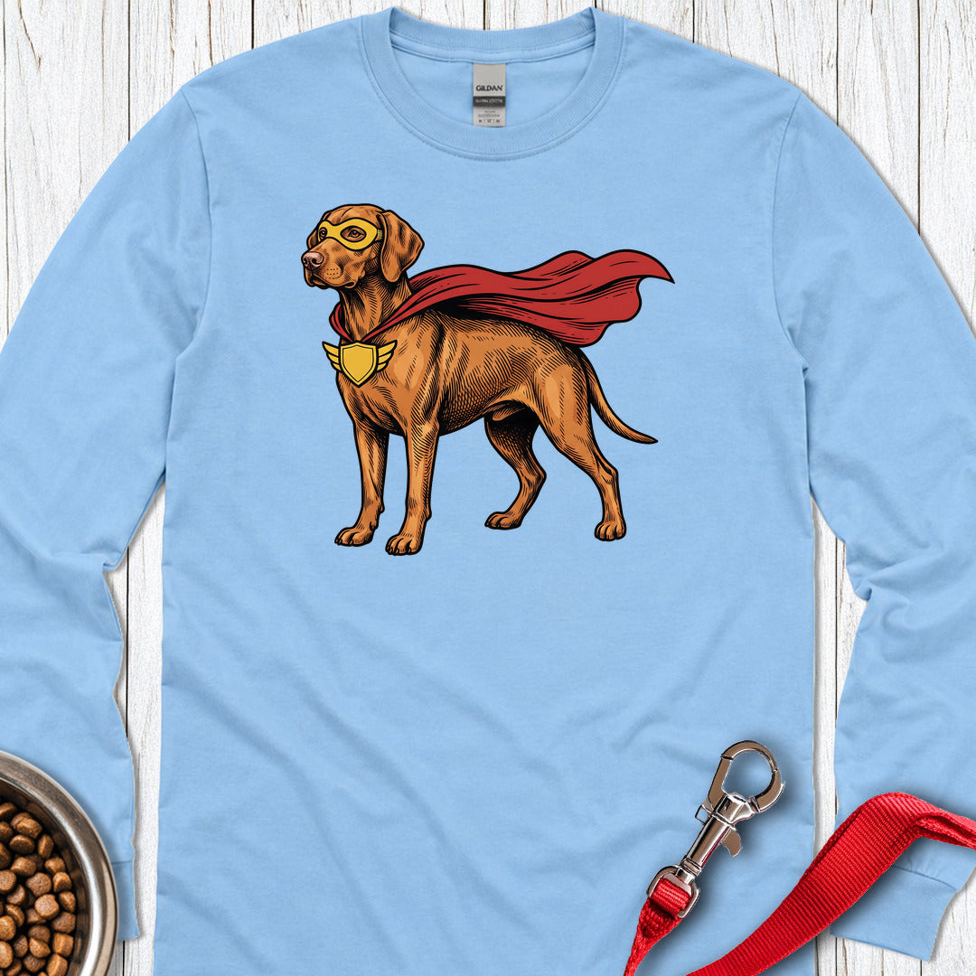 Vizsla Superhero Long Sleeve Carolina Blue