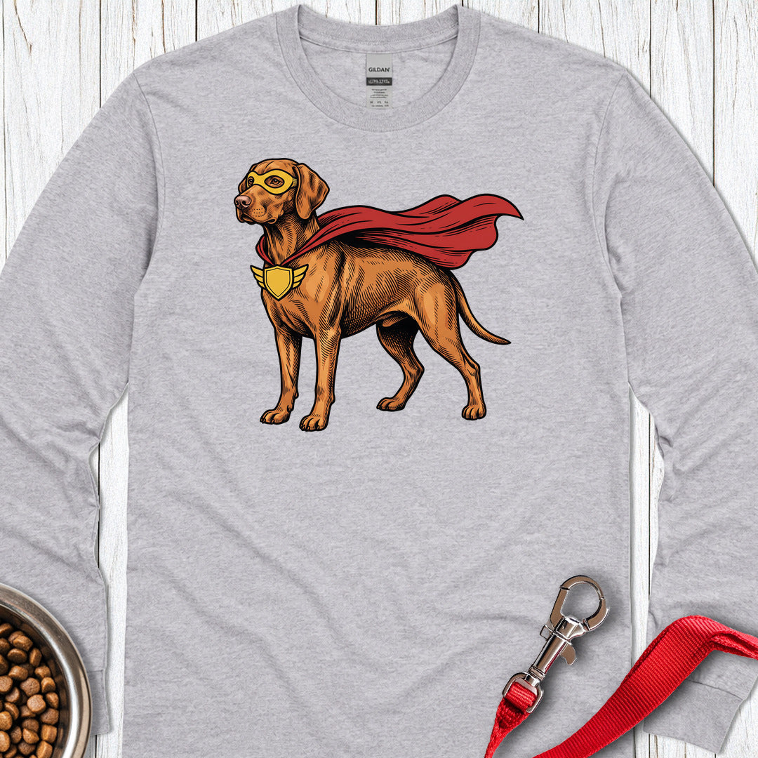 Vizsla Superhero Long Sleeve Sport Grey