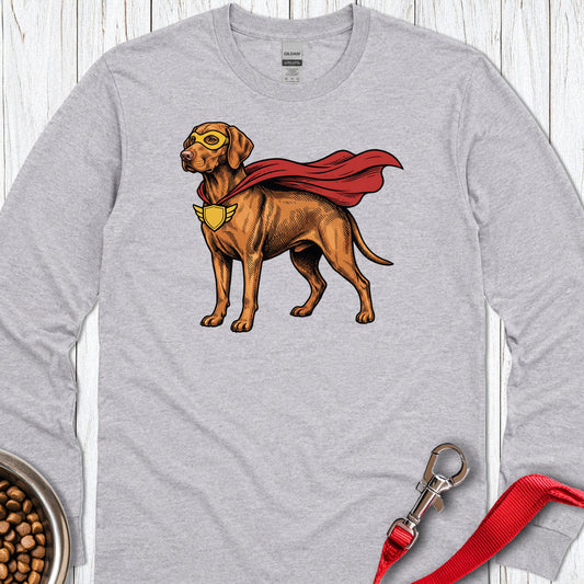 Vizsla Superhero Long Sleeve — Sport Grey