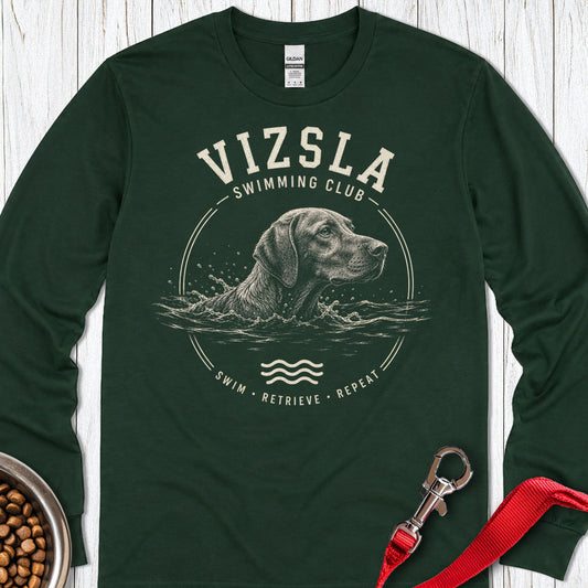 Vizsla Swimming Club Long Sleeve — Forest Green