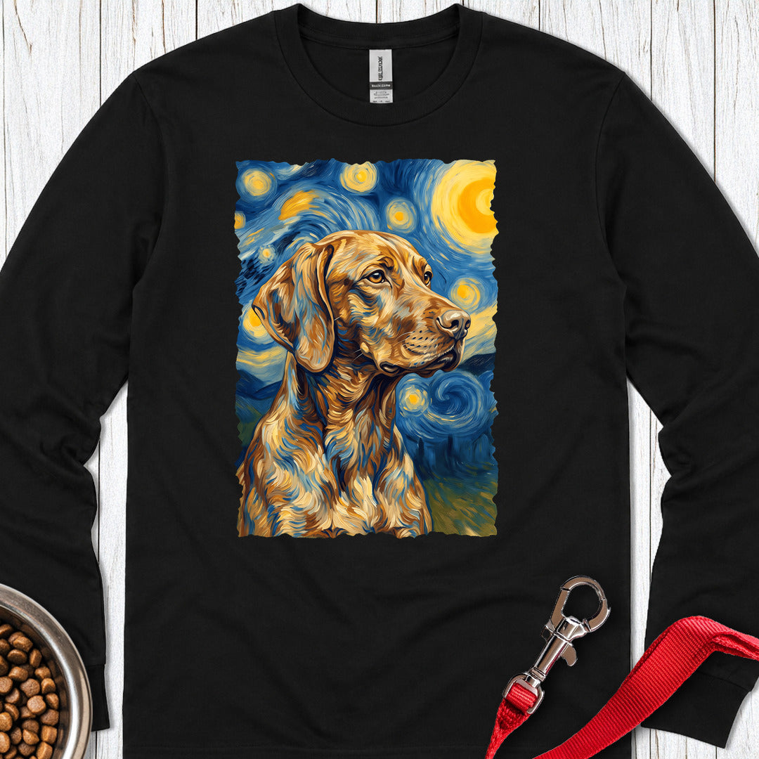 Vizsla Van Gogh Long Sleeve Black