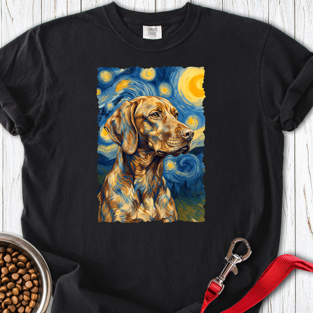 Vizsla Van Gogh Premium Tee — Black