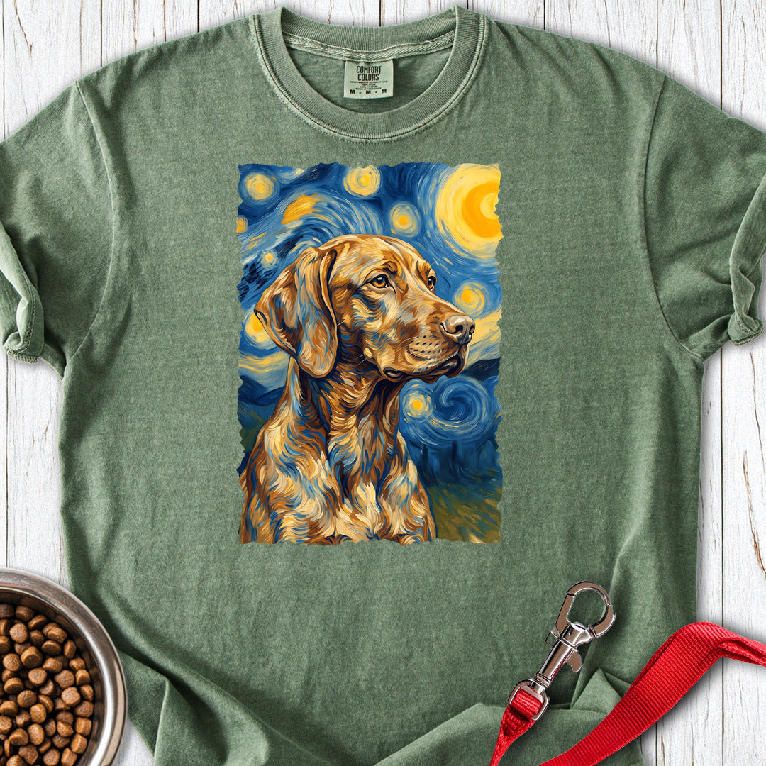 Vizsla Van Gogh Premium Tee — Moss
