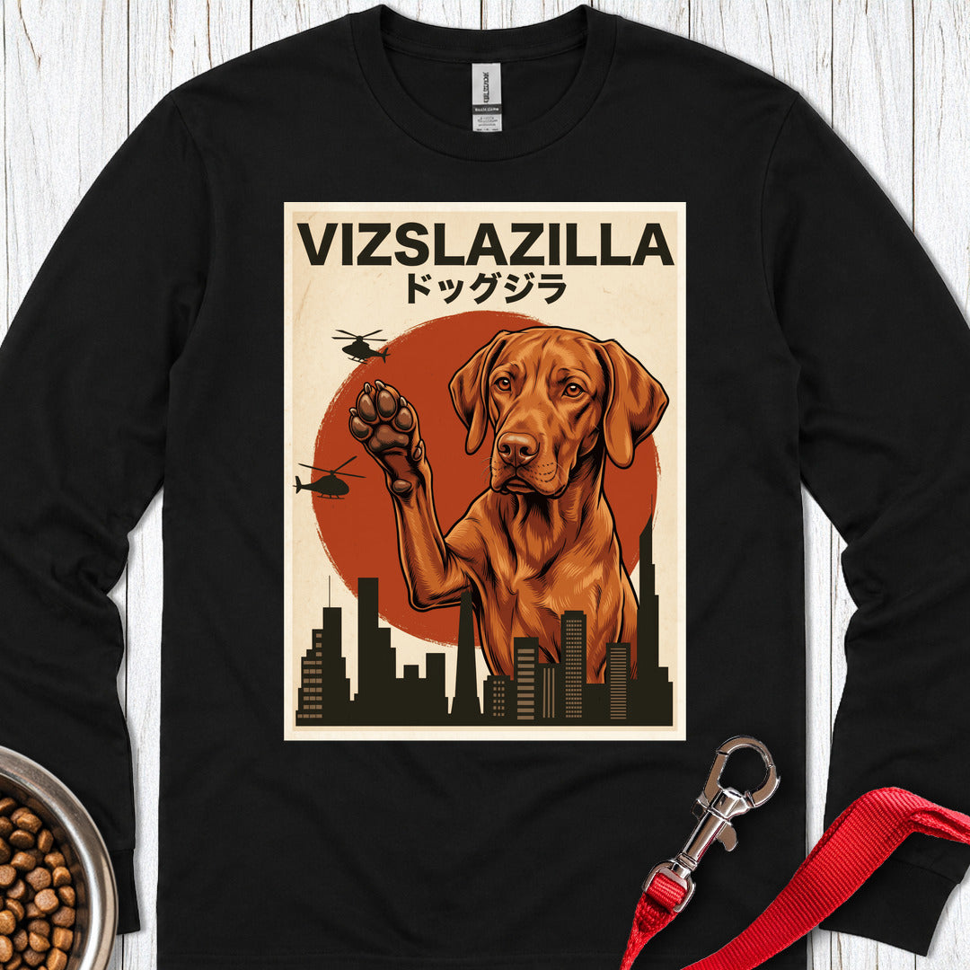 Vizsla Vizslazilla Long Sleeve — Black