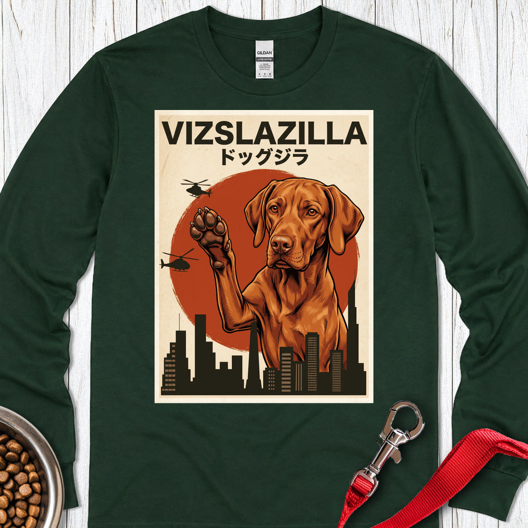 Vizsla Vizslazilla Long Sleeve — Forest Green