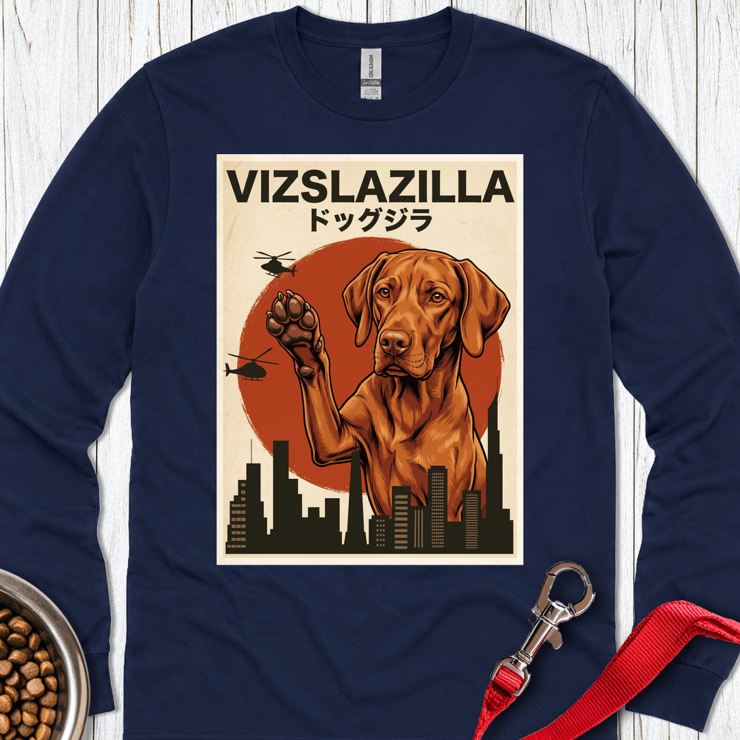 Vizsla Vizslazilla Long Sleeve — Navy