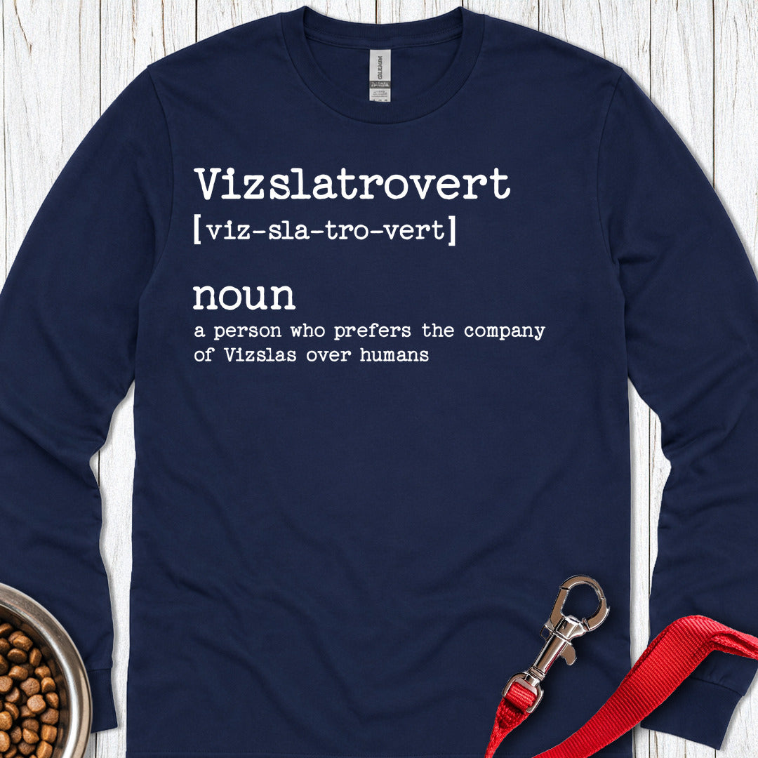 Vizslatrovert Vizsla Long Sleeve Navy