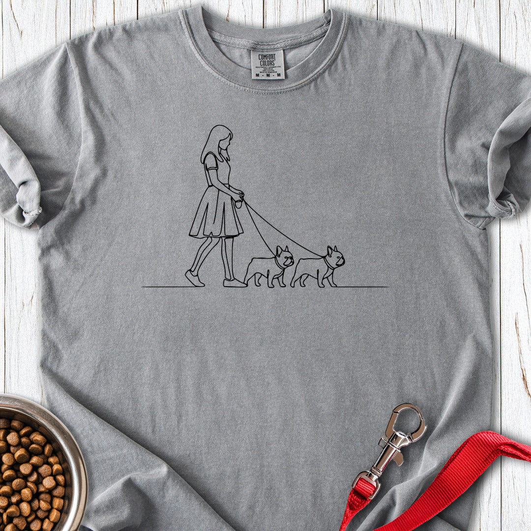 Walking French Bulldogs Premium Tee — Grey