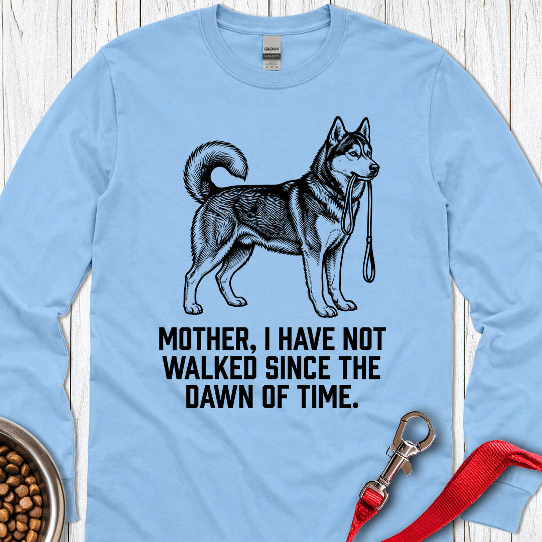 Walking Husky Mother Long Sleeve — Carolina Blue