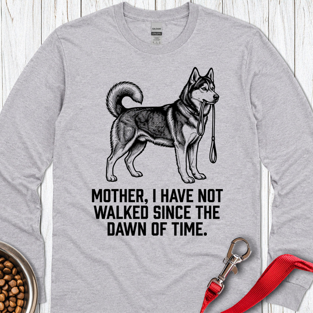 Walking Husky Mother Long Sleeve — Sport Grey