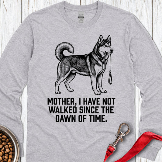 Walking Husky Mother Long Sleeve — Sport Grey
