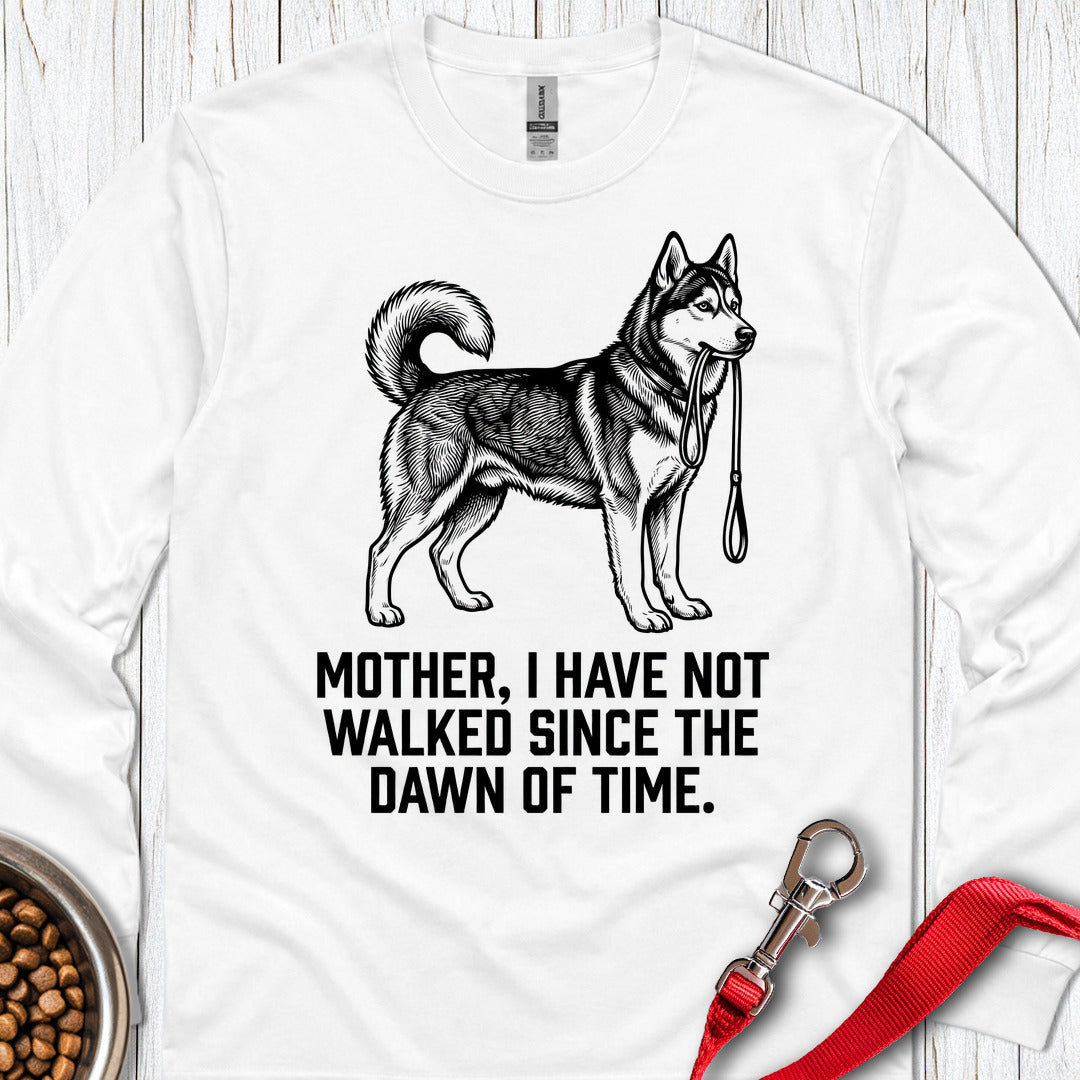 Walking Husky Mother Long Sleeve — White