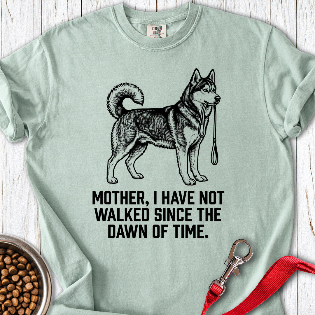 Walking Husky Mother Premium Tee Bay