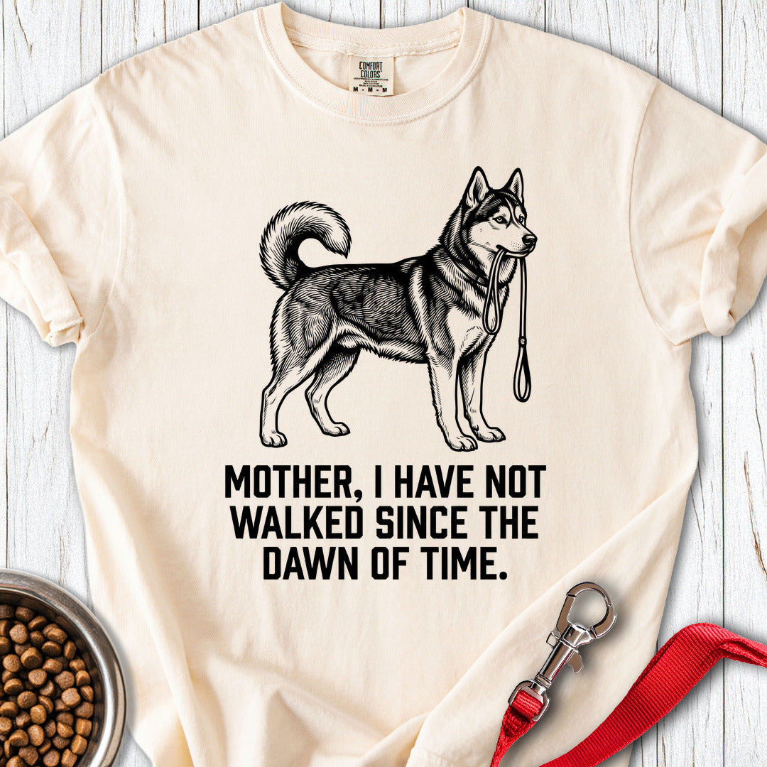 Walking Husky Mother Premium Tee Ivory