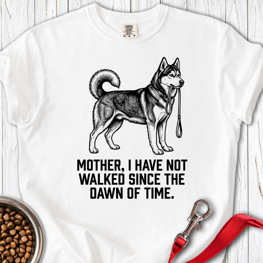 Walking Husky Mother Premium Tee White