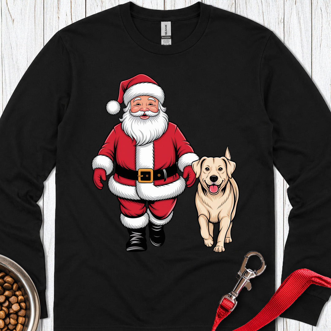 Walking With Santa Labrador Long Sleeve — Black