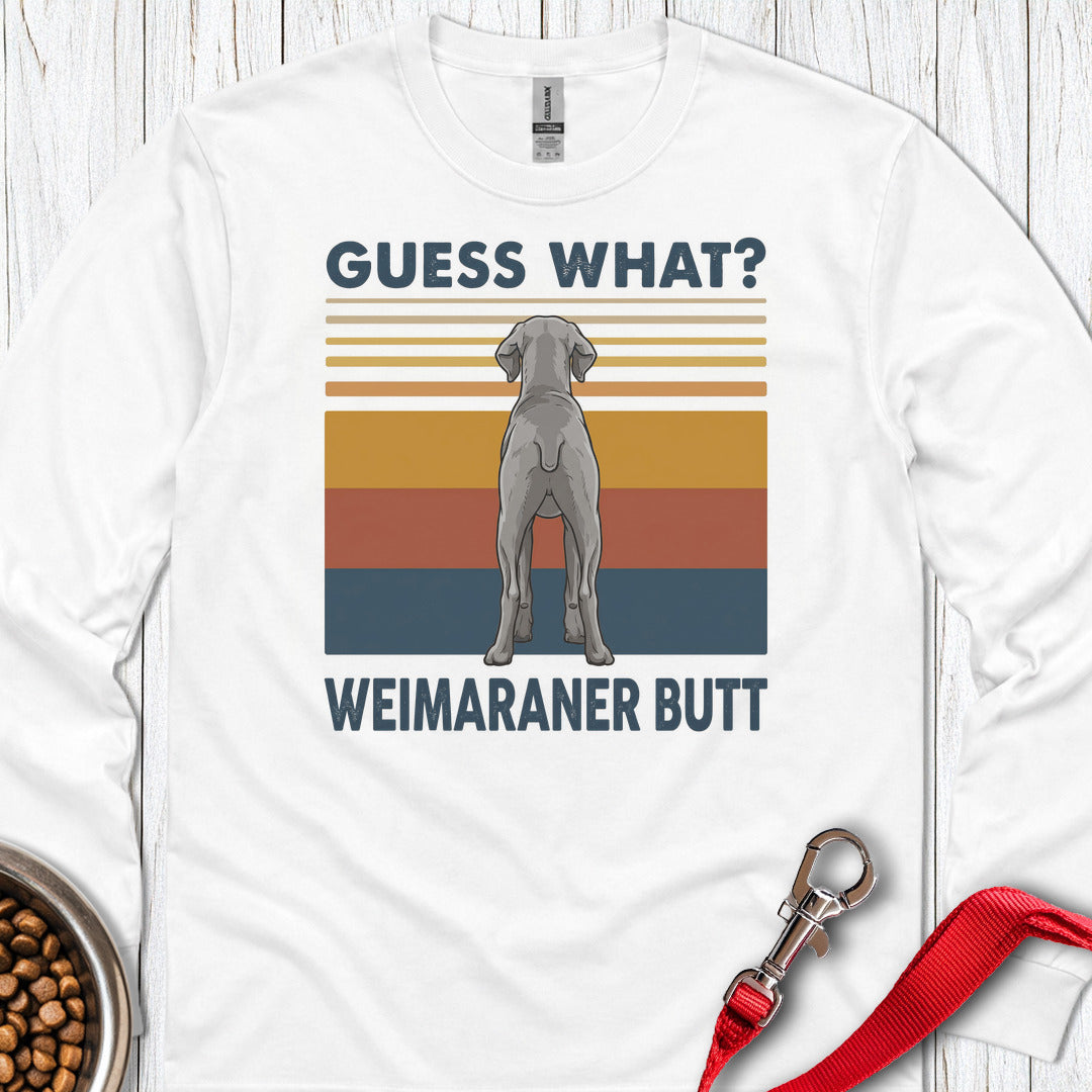 Weimaraner Butt Long Sleeve — White