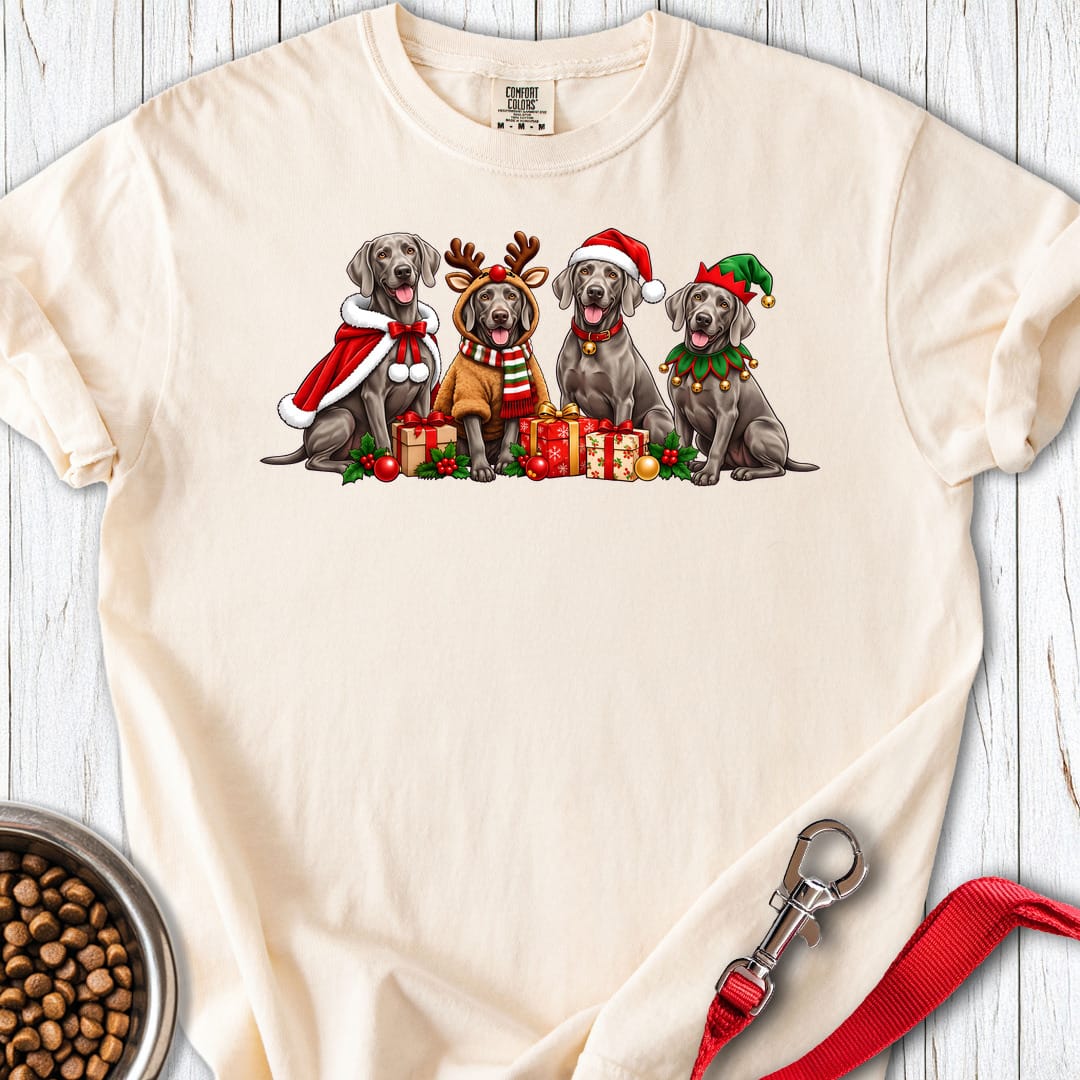 Weimaraner Christmas Group Premium Tee Ivory