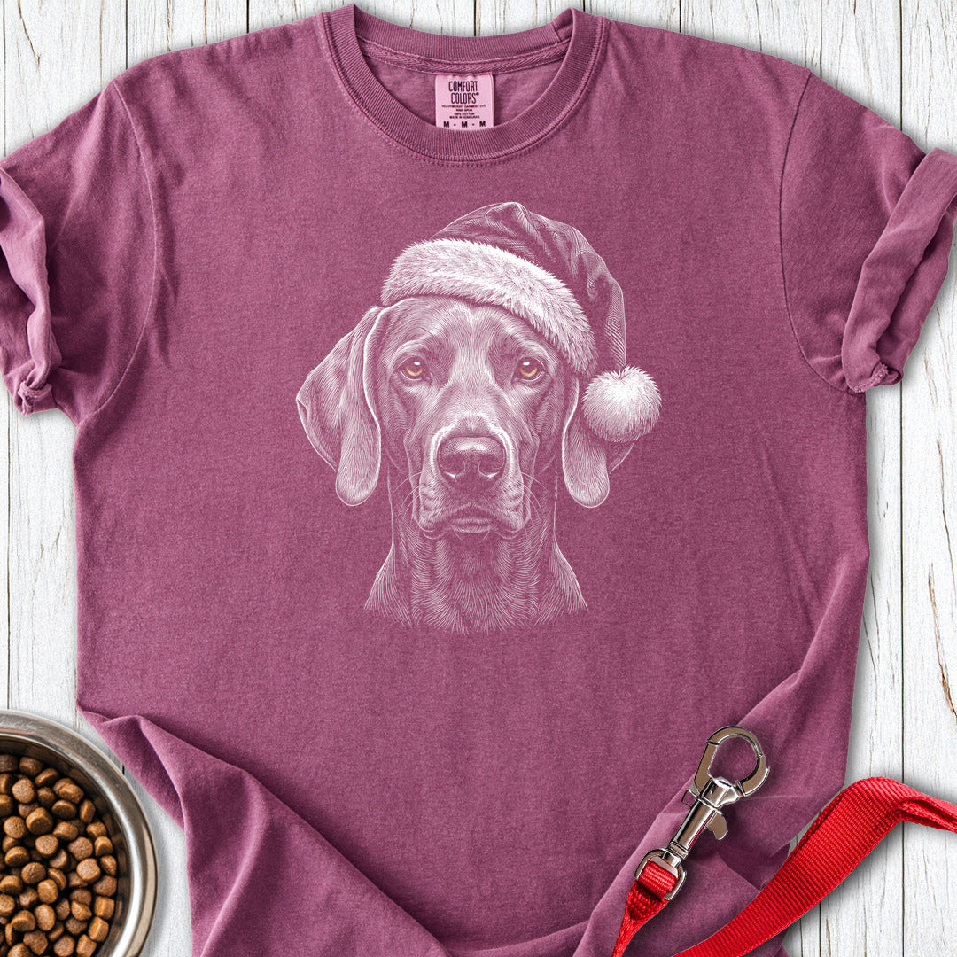 Weimaraner Christmas Santa Hat Premium Tee Berry