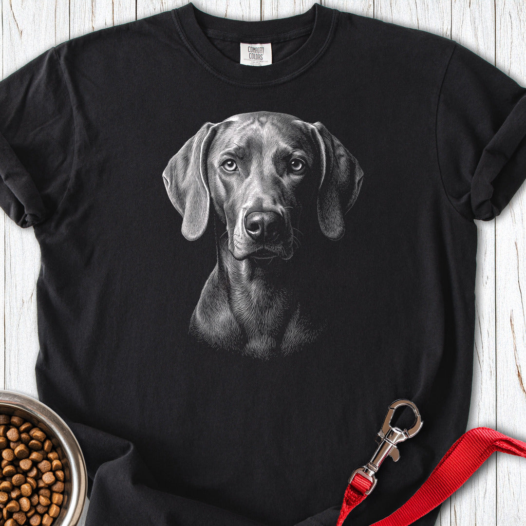 Weimaraner Engraved Premium Tee — Black