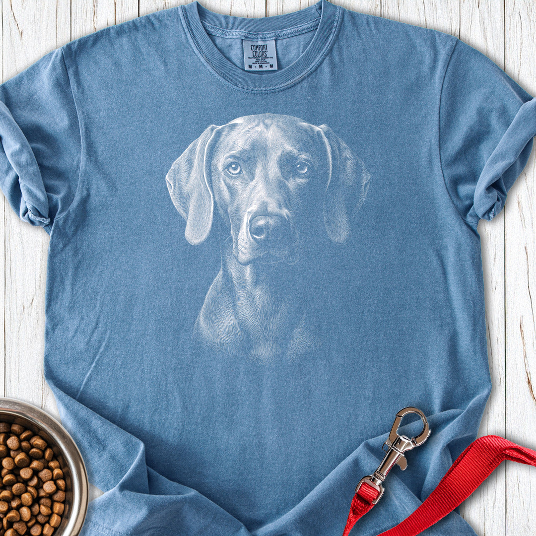 Weimaraner Engraved Premium Tee — Blue Jean