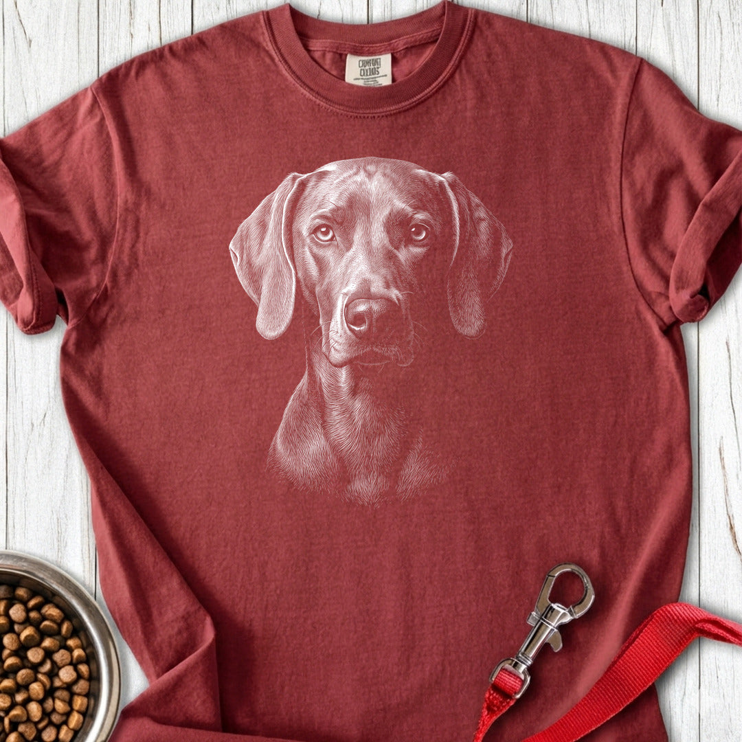 Weimaraner Engraved Premium Tee — Brick