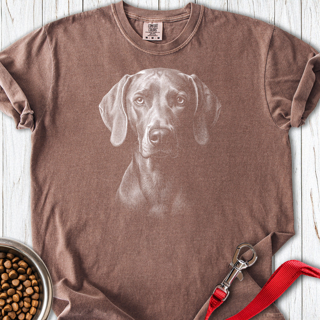 Weimaraner Engraved Premium Tee — Espresso