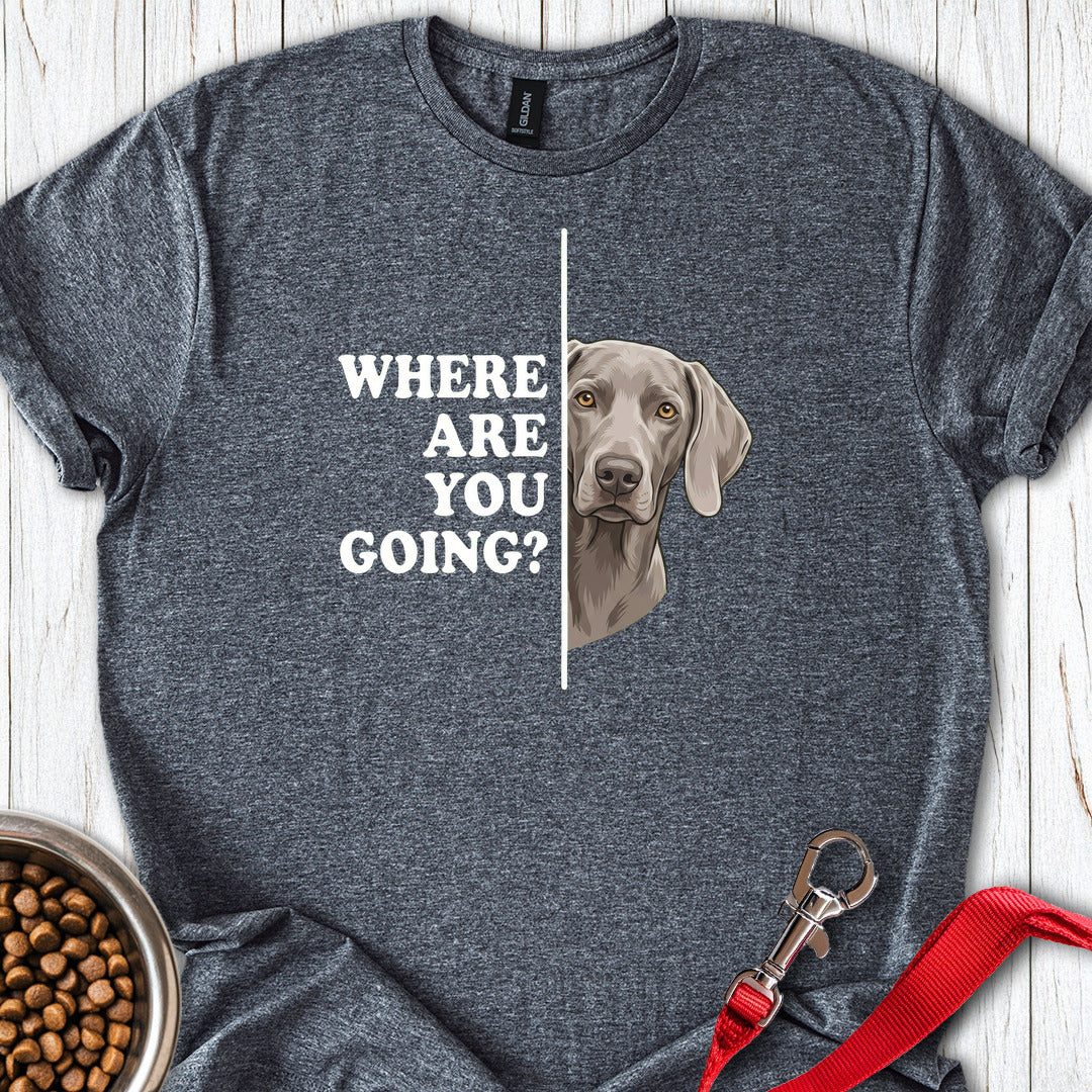 Weimaraner Following Dark Heather