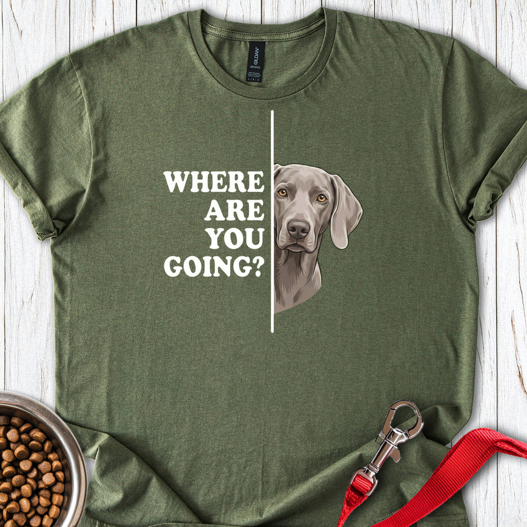 Weimaraner Following Military Green